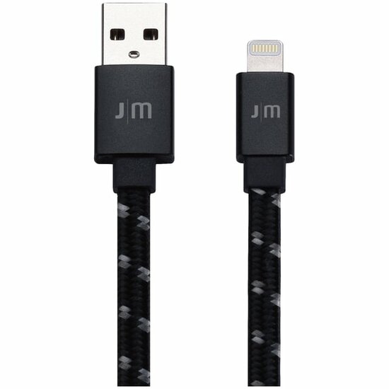 Just Mobile AluCable Braided Lightning kabel Zwart