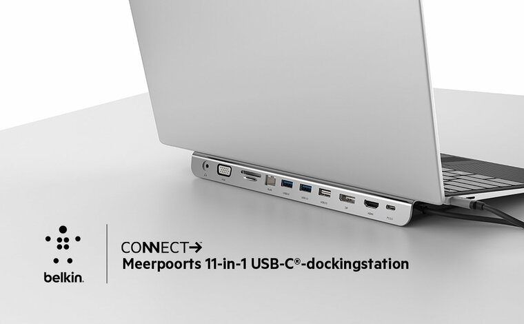 Belkin Connect 11 poort USB-C dockingstation Grijs