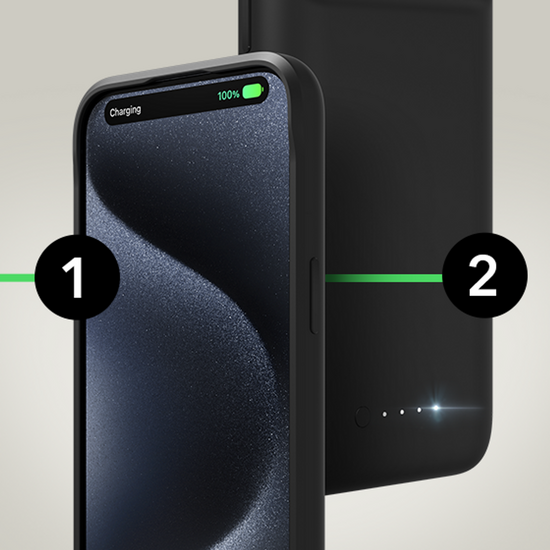 mophie Juice Pack iPhone 15 batterij hoesje 2400 mAh zwart