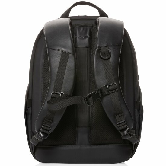 Decoded leren Backpack laptoptas zwart