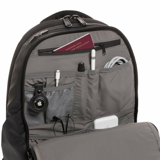 Decoded leren Backpack laptoptas zwart