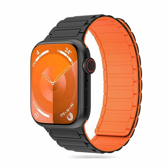 Tech Protection Magnetic Apple Watch 49 / 45 / 42 mm bandje zwart / oranje