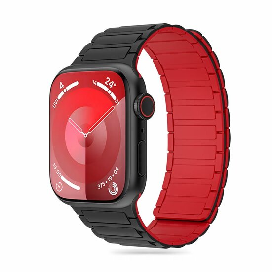 Tech Protection Magnetic Apple Watch 49 / 45 / 42 mm bandje zwart / rood