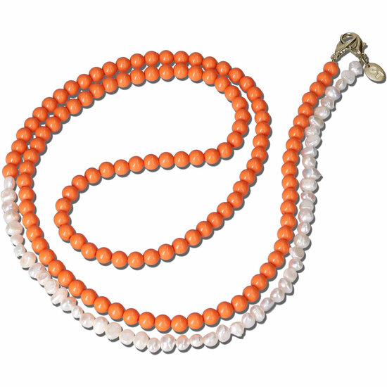 Casetastic universele kralen &amp; parels telefoonketting draagkoord 125 cm oranje