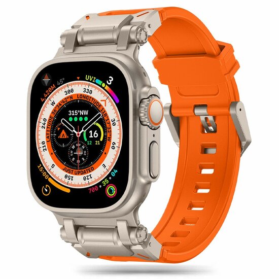 Tech Protection Delta Apple Watch 49 / 45 / 42 mm bandje oranje / titanium