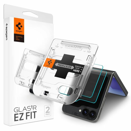 Spigen GlastR EZ Fit Galaxy Z Flip 6 glazen screenprotector 2 pack