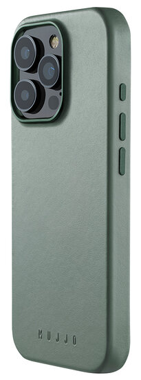 Mujjo Leather MagSafe iPhone 16 Pro hoesje green smoke