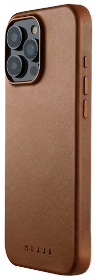 Mujjo Leather MagSafe iPhone 16 Pro Max hoesje tan