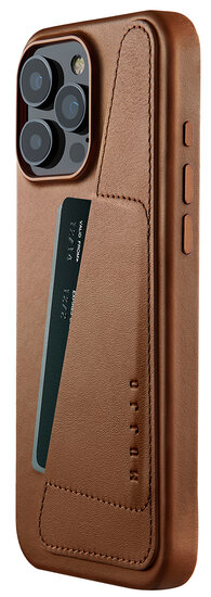 Mujjo Leather Wallet iPhone 16 Pro Max hoesje tan