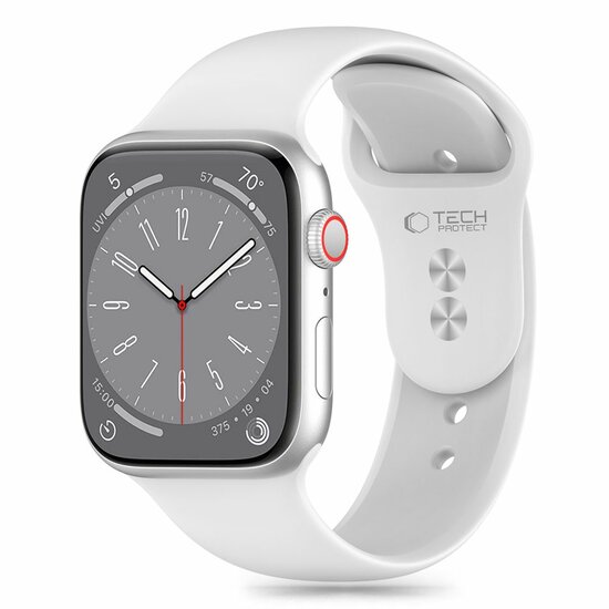 TechProtection sport siliconen Apple Watch 41 / 40 / 38 mm bandje wit