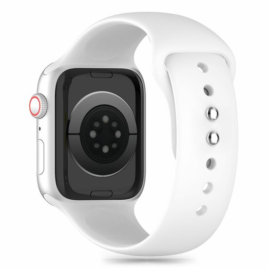 TechProtection sport siliconen Apple Watch 49 / 45 / 44 mm bandje wit