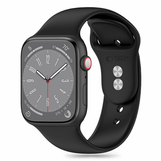 TechProtection sport siliconen Apple Watch 41 / 40 / 38 mm bandje zwart