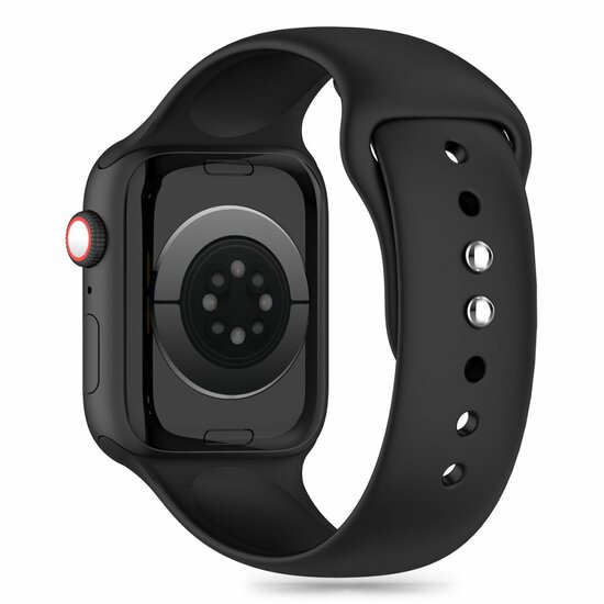 TechProtection sport siliconen Apple Watch 49 / 45 / 44 mm bandje zwart