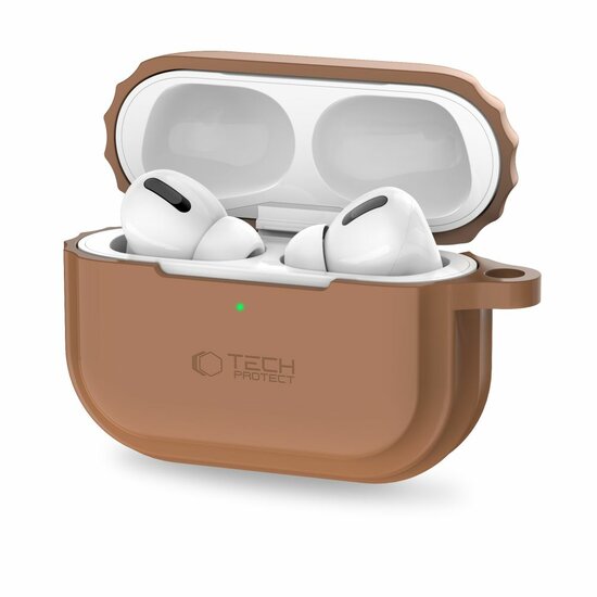 TechProtection silicone Rope&nbsp;AirPods Pro 1 / 2 hoesje bruin