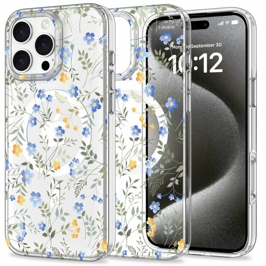 Tech Protection MagSafe iPhone 16 Pro hoesje spring flowers