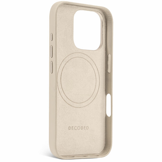 Decoded leren MagSafe iPhone 16 Pro&nbsp;hoesje beige