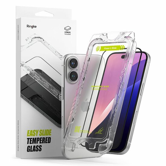 Ringke iPhone 16 glazen screenprotector 2 pack