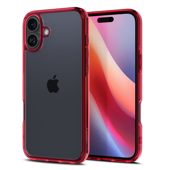 Spigen Ultra Hybrid iPhone 16 hoesje rood 