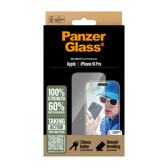 PanzerGlass Edge to Edge Glazen iPhone 16 Pro screenprotector