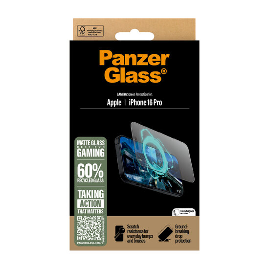 PanzerGlass Gaming Glazen iPhone 16 Pro screenprotector