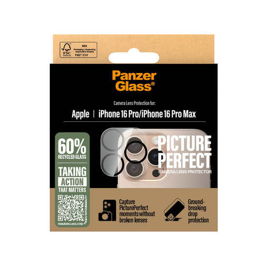 PanzerGlass PicturePerfect iPhone 16 Pro / iPhone 16 Pro Max cameralensbeschermer 