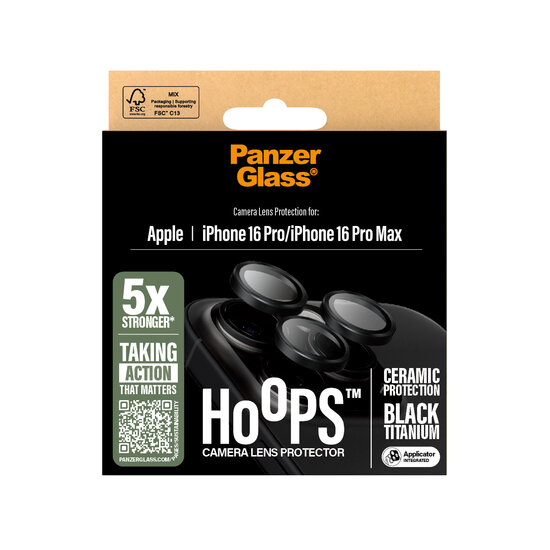 PanzerGlass Hoops Ceramic iPhone 16 Pro / iPhone 16 Pro Max cameralensbeschermer