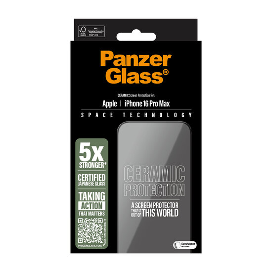 PanzerGlass Ceramic Glazen iPhone 16 Pro Max screenprotector