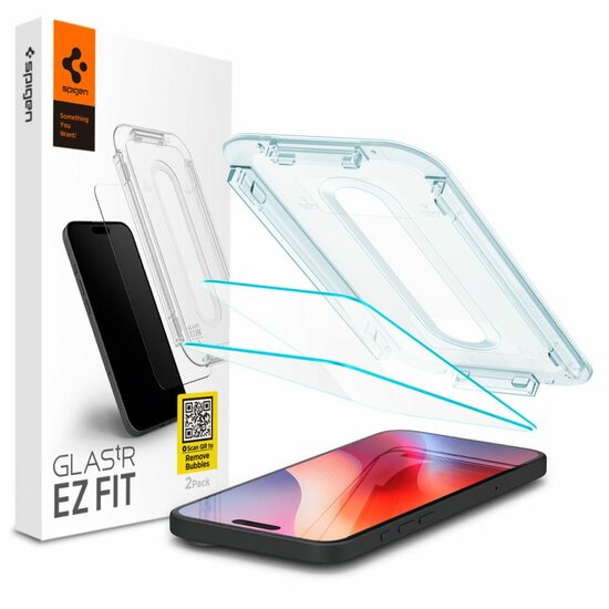 Spigen GlastR EZ Fit iPhone 16 Pro Max glazen screenprotector 2 pack