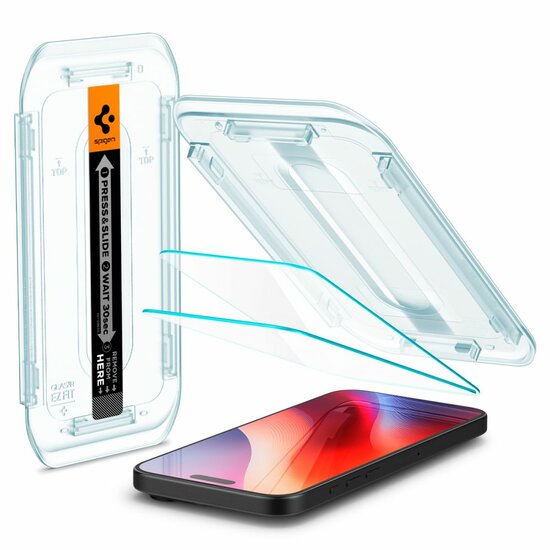 Spigen GlastR EZ Fit iPhone 16 Pro Max glazen screenprotector 2 pack