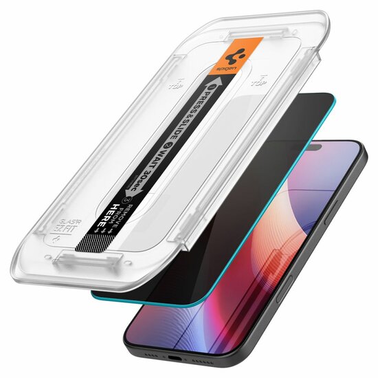 Spigen GlastR EZ Fit Privacy iPhone 16 Pro Max glazen screenprotector 2 pack