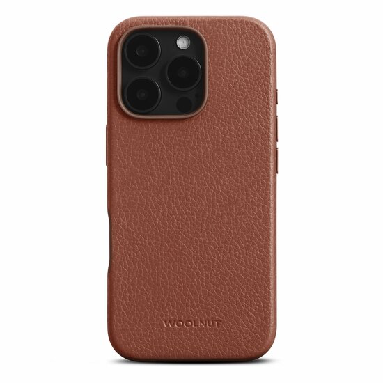 Woolnut leren MagSafe iPhone 16 Pro hoesje cognac