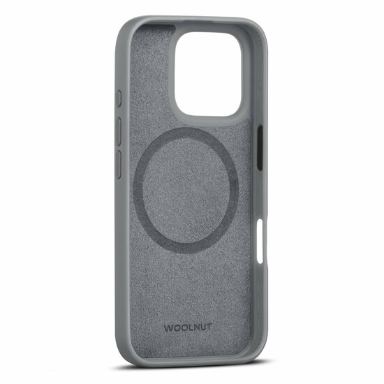 Woolnut leren MagSafe iPhone 16 Pro hoesje grijs