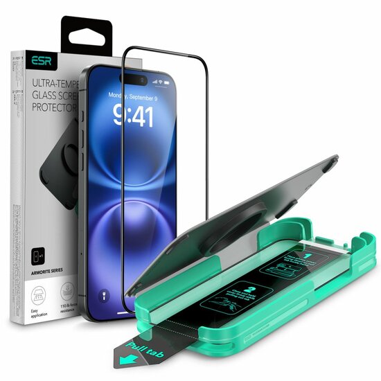 ESR Amorite iPhone 16 glazen screenprotector