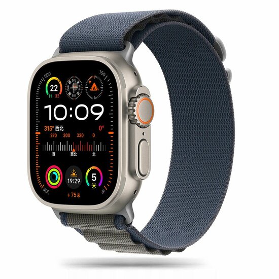 TechProtection Alpine nylon Apple Watch Ultra 49 / 46 / 45 / 44 mm bandje navy