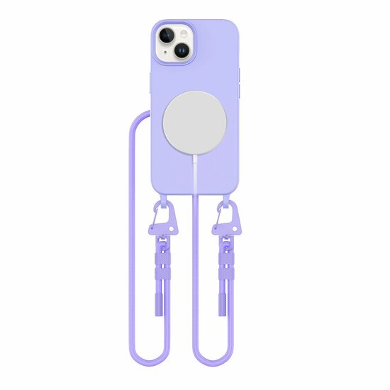 Tech Protection MagSafe iPhone 15 hoesje met draagkoord lavender