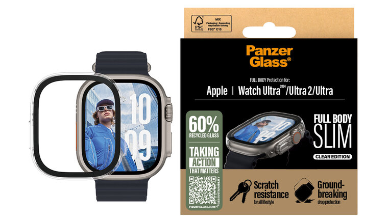 PanzerGlass Full Body Slim Apple Watch Ultra 1 / 2 49&nbsp;mm screenprotector transparant