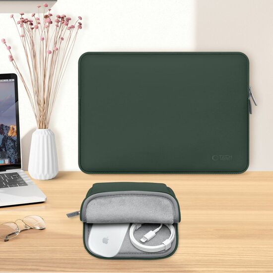 TechProtection Nylon Plus MacBook 15 / 16 inch sleeve groen