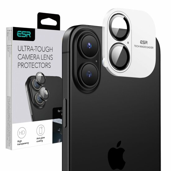 ESR Camera Lens iPhone 16 / 16 Plus beschermer zwart