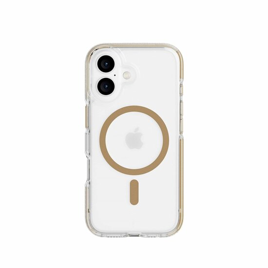 Tech21 EvoClear MagSafe iPhone 16 hoesje goud