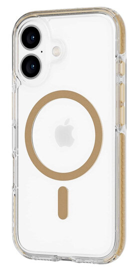 Tech21 EvoClear MagSafe iPhone 16 hoesje goud