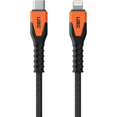 UAG Rugged Kevlar USB-C naar Lightning kabel 1,5 meter zwart / oranje