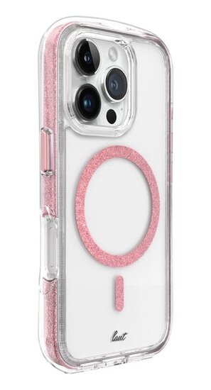 LAUT Aero Sparkle MagSafe iPhone 16 Pro hoesje roze