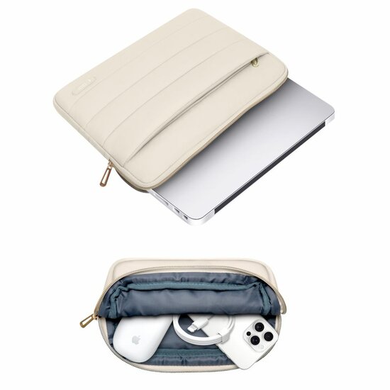 TechProtection Puffy MacBook 13 / 14 inch sleeve sand