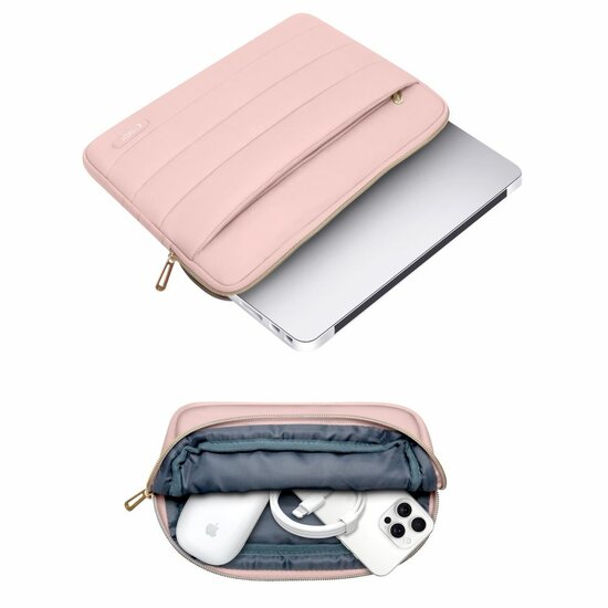 TechProtection Puffy MacBook 13 / 14 inch sleeve roze