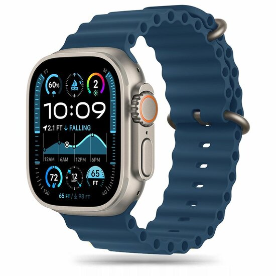 TechProtection Oceaan siliconen Apple Watch Ultra 49 / 46 / 45 / 44 mm bandje blauw