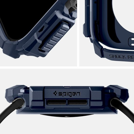 Spigen Rugged Armor Apple Watch 10 42 mm hoesje navy