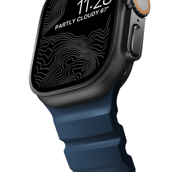 Nomad Rocky Point Apple Watch 49 / 46 /&nbsp;45 mm bandje blauw / zwart