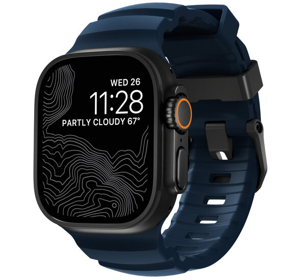 Nomad Rocky Point Apple Watch 49 / 46 /&nbsp;45 mm bandje blauw / zwart