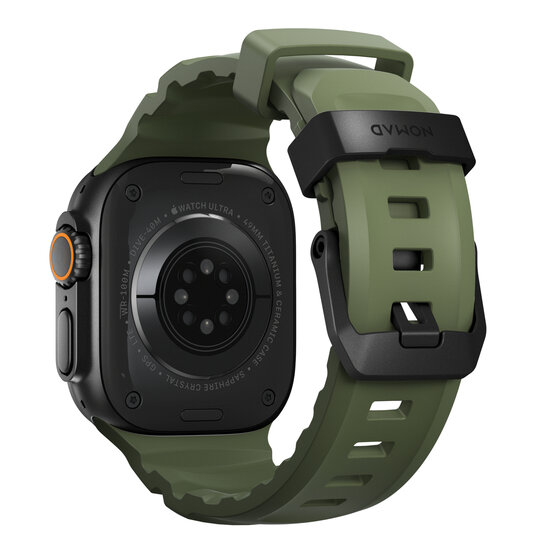 Nomad Rocky Point Apple Watch 49 / 46 /&nbsp;45 mm bandje groen / zwart