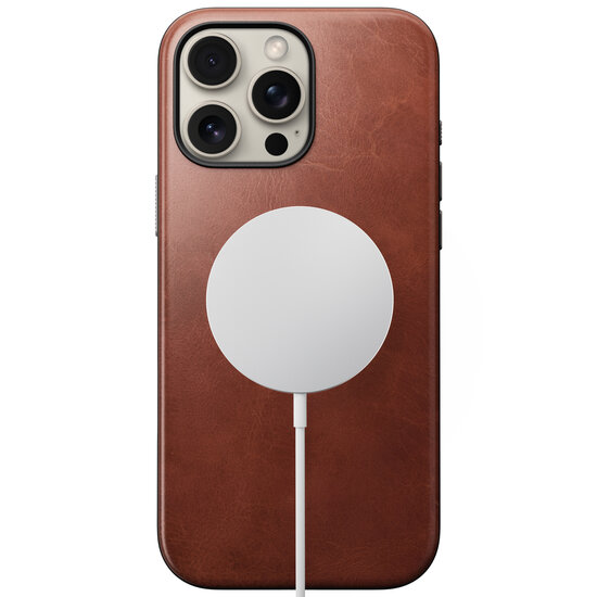 Nomad Modern Horween MagSafe iPhone 16 Pro hoesje dublin bruin